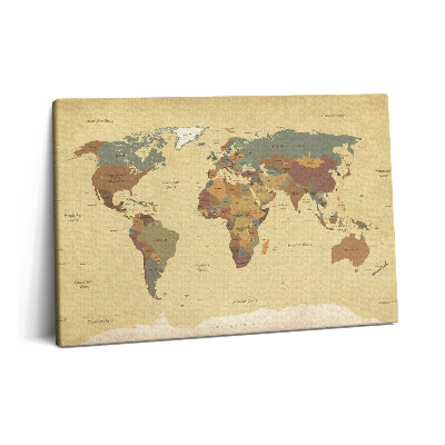 Canvas kép 60x40 Világtérkép vintage stílusban