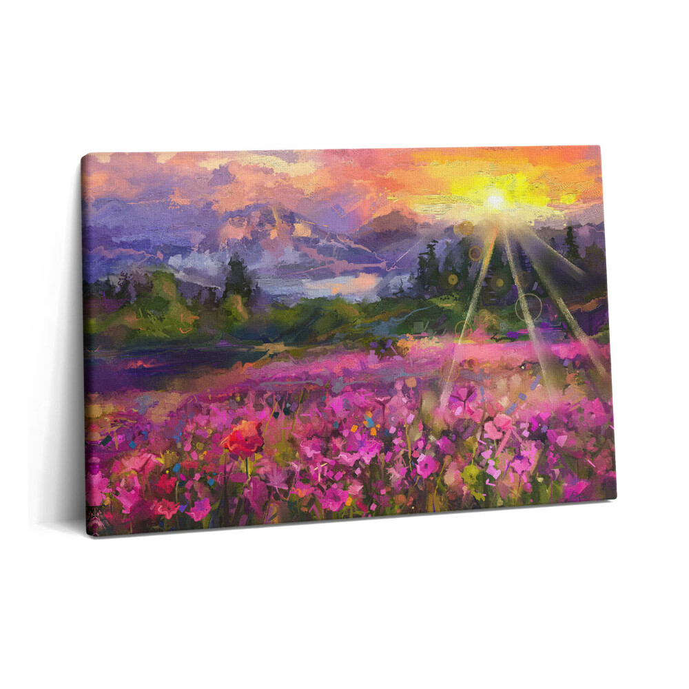 Canvas kép 60x40 Mező naplementében