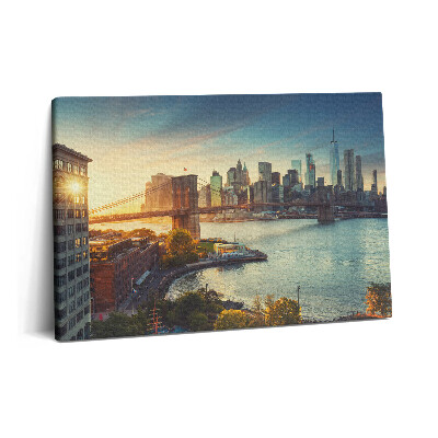 Canvas kép 60x40 Brooklyn híd Manhattanben New York