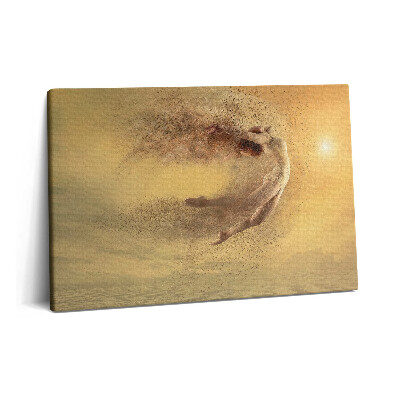 Canvas kép 60x40 Nő dinamikus ugrás sziluett