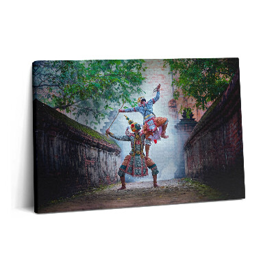 Canvas kép 60x40 Thaiföldön táncoló maszkosok