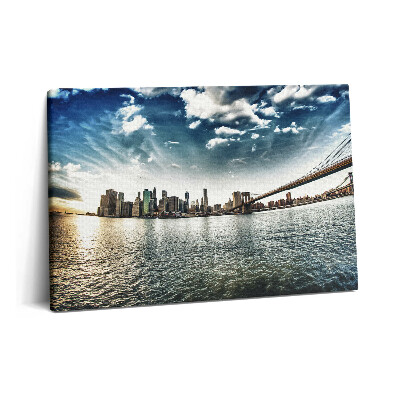 Canvas kép 60x40 A város és a Brooklyn híd