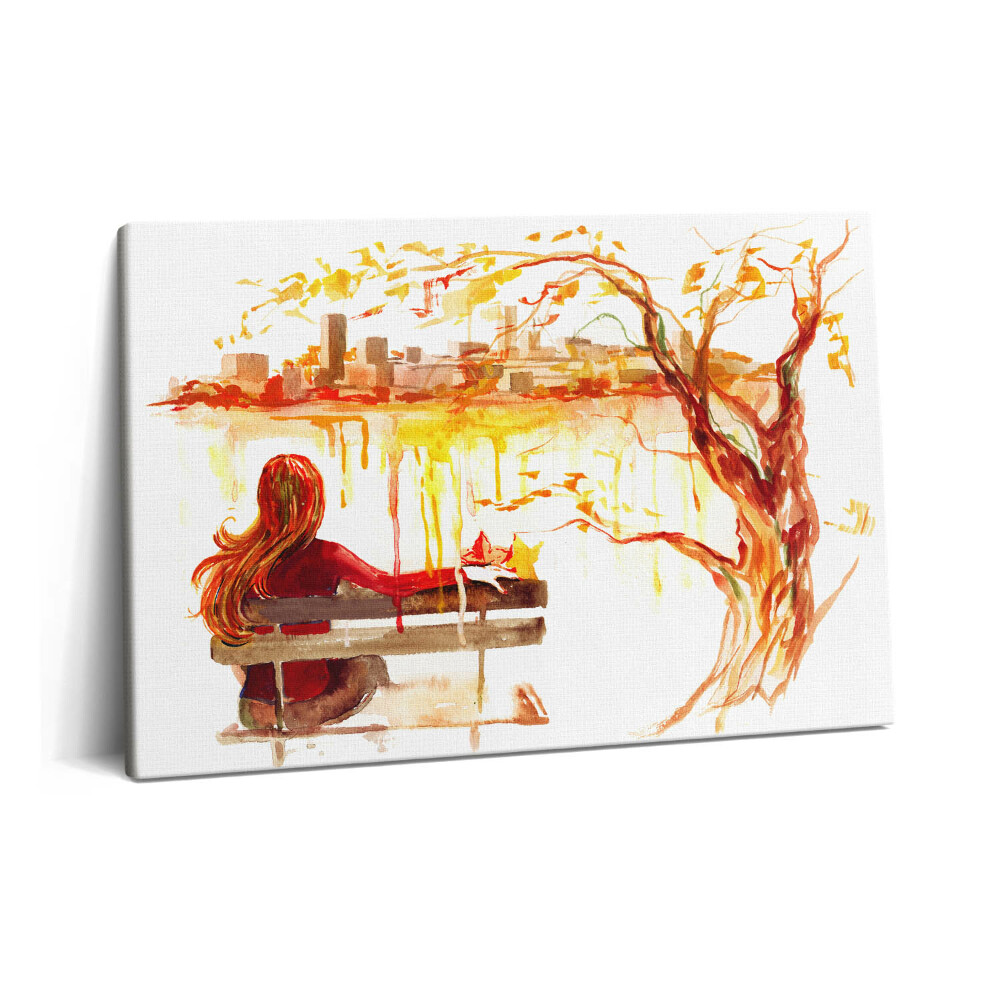 Canvas kép 60x40 Őszi táj - nő