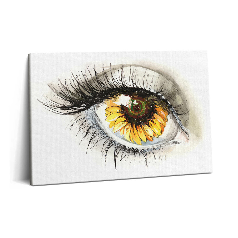 Canvas kép 60x40 Egy napraforgó tükörképe a szemében