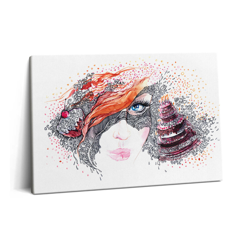 Canvas kép 60x40 Absztrakt édes nő süteménnyel