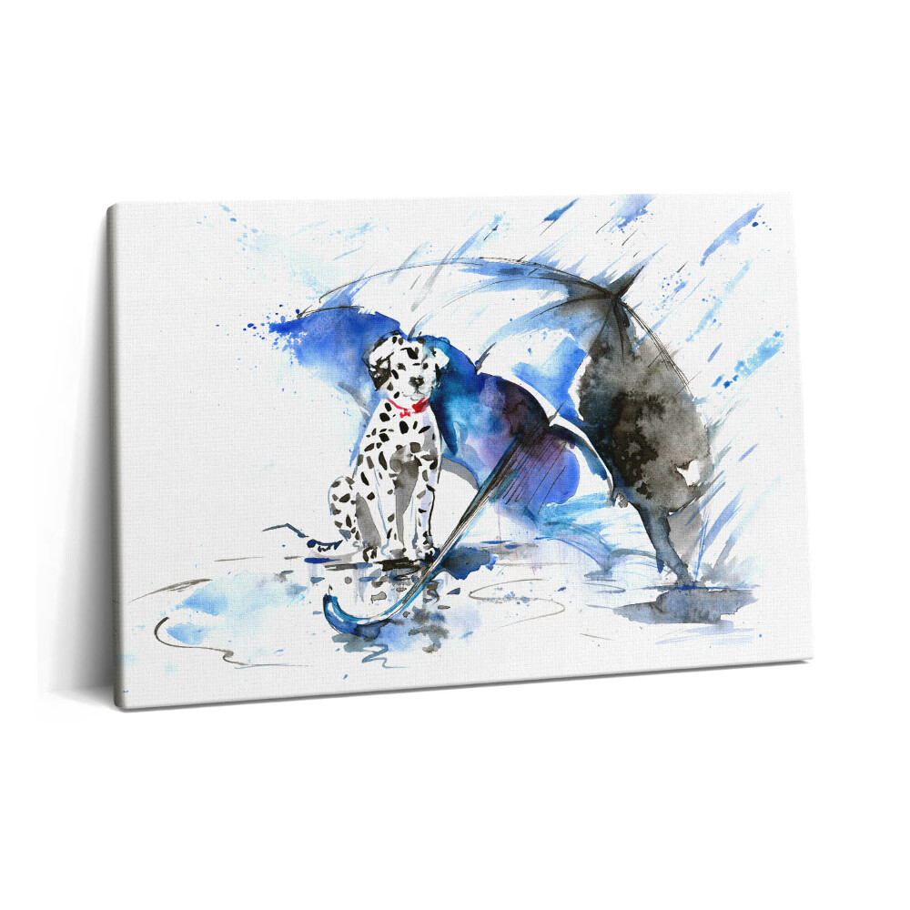 Canvas kép 60x40 Dalmát akvarell egy esernyő alatt