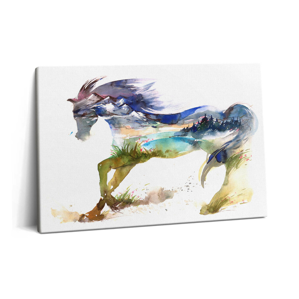 Canvas kép 60x40 Ló és festett tájkép