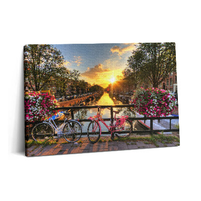 Canvas kép 60x40 Napfelkelte Amszterdam felett