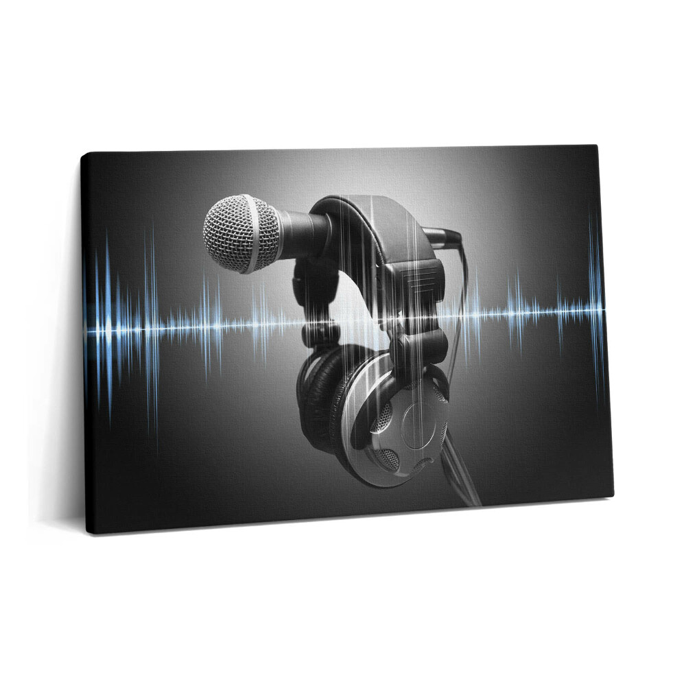 Canvas kép 60x40 Mikrofon és fejhallgató