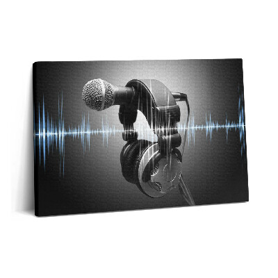 Canvas kép 60x40 Mikrofon és fejhallgató