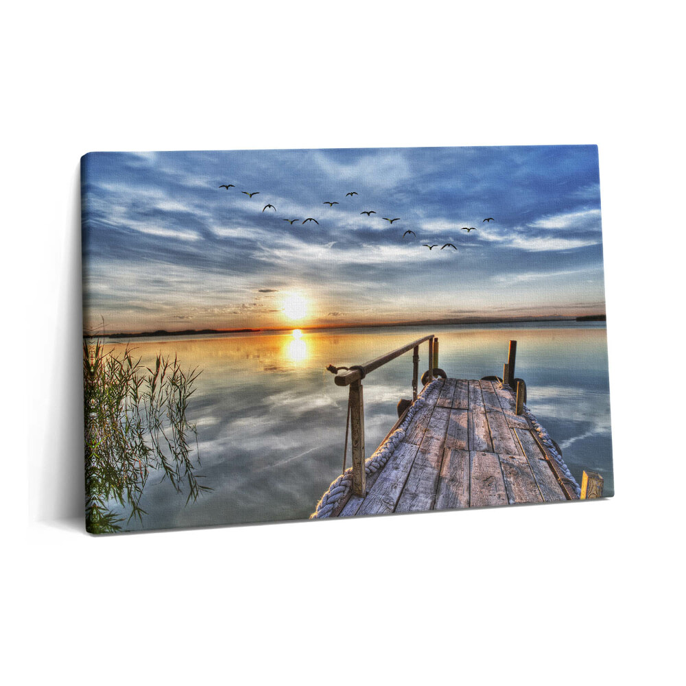 Canvas kép 60x40 Naplemente a tó felett