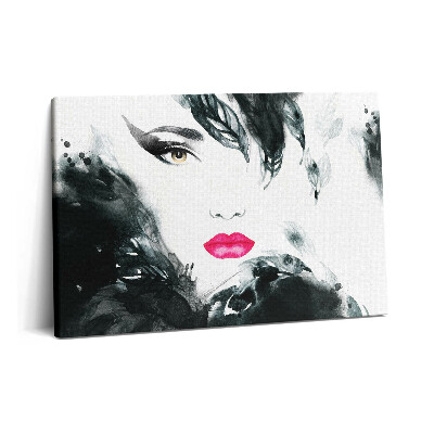 Canvas kép 60x40 Portré egy vörös ajkú nőről