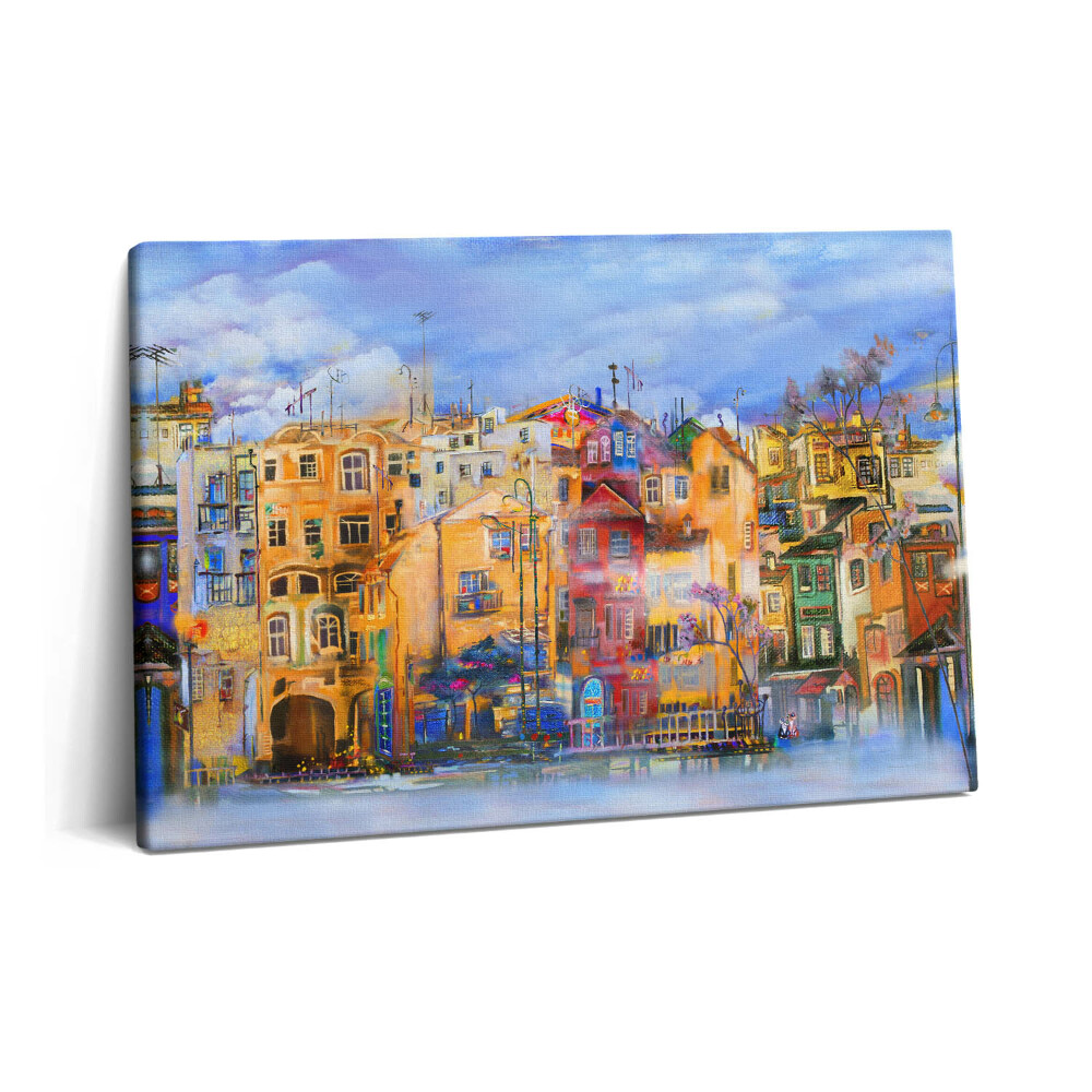 Canvas kép 60x40 Városi építészetet ábrázoló olajfestmény