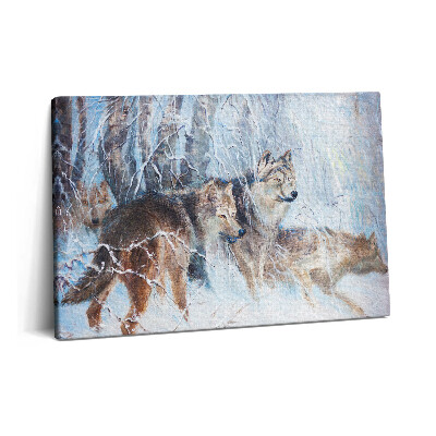 Canvas kép 60x40 Farkasok rajza az erdőben