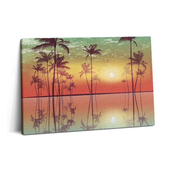 Canvas kép 60x40 Trópusi pálmafák naplementében