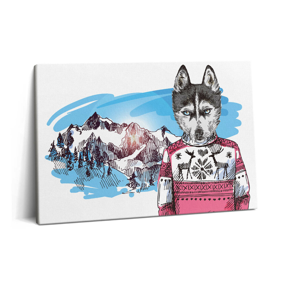 Canvas kép 60x40 Husky pulóverben