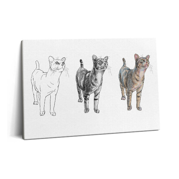 Canvas kép 60x40 Illusztráció egy aranyos kíváncsi macskáról