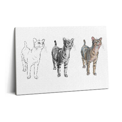 Canvas kép 60x40 Illusztráció egy aranyos kíváncsi macskáról