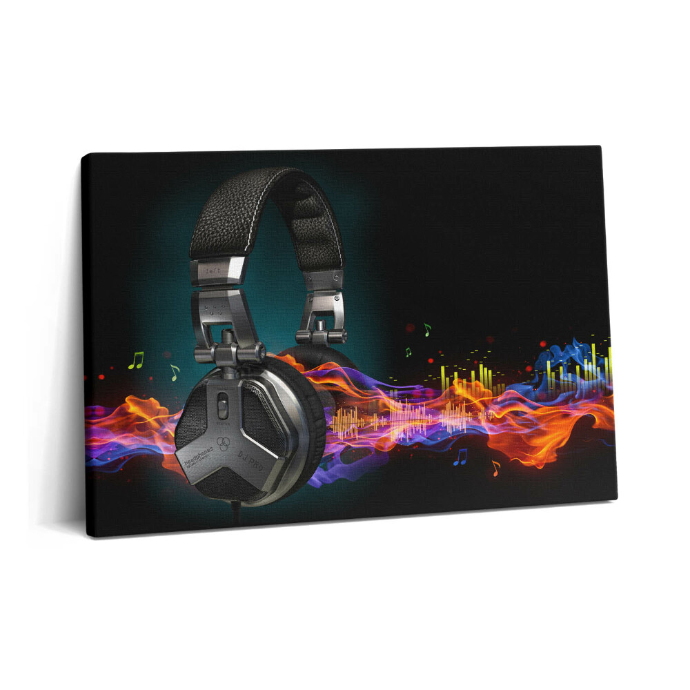Canvas kép 60x40 Fejhallgató és hanghullámok