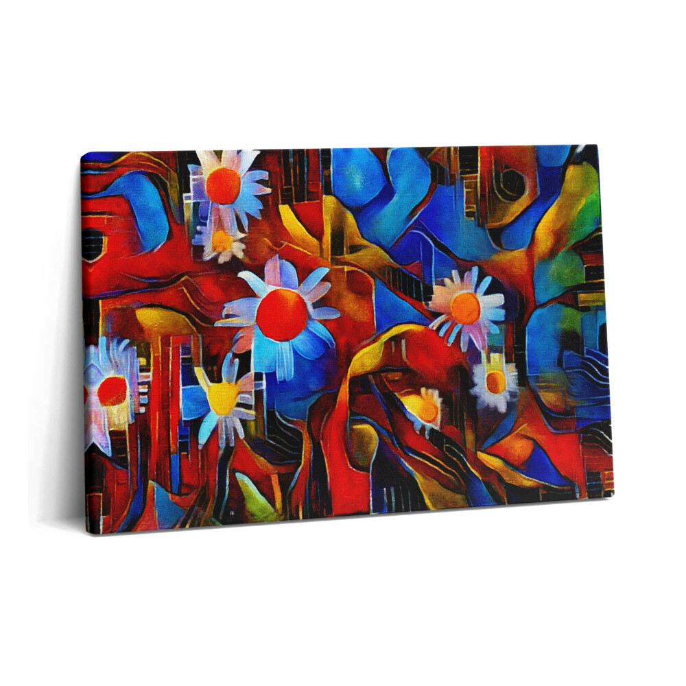Canvas kép 60x40 Kubista művészet - színes virágok