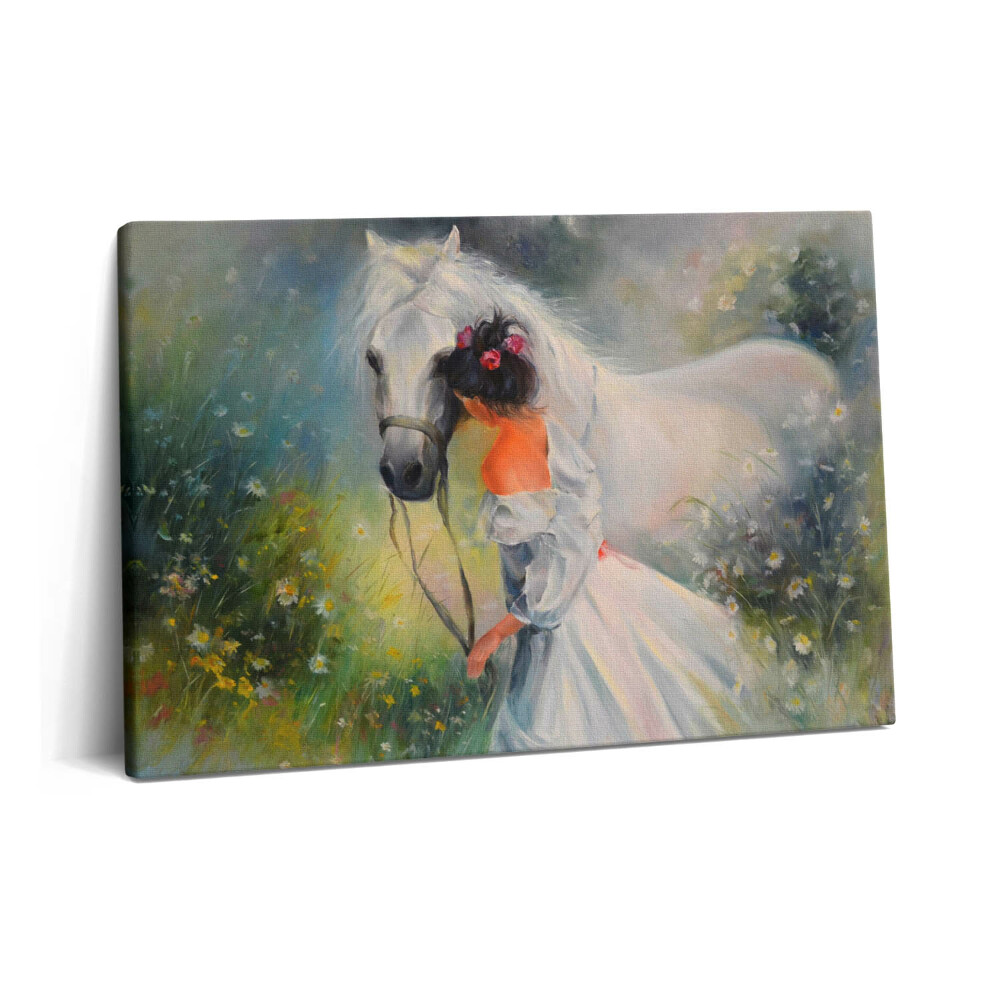 Canvas kép 60x40 Gyönyörű nő lóval