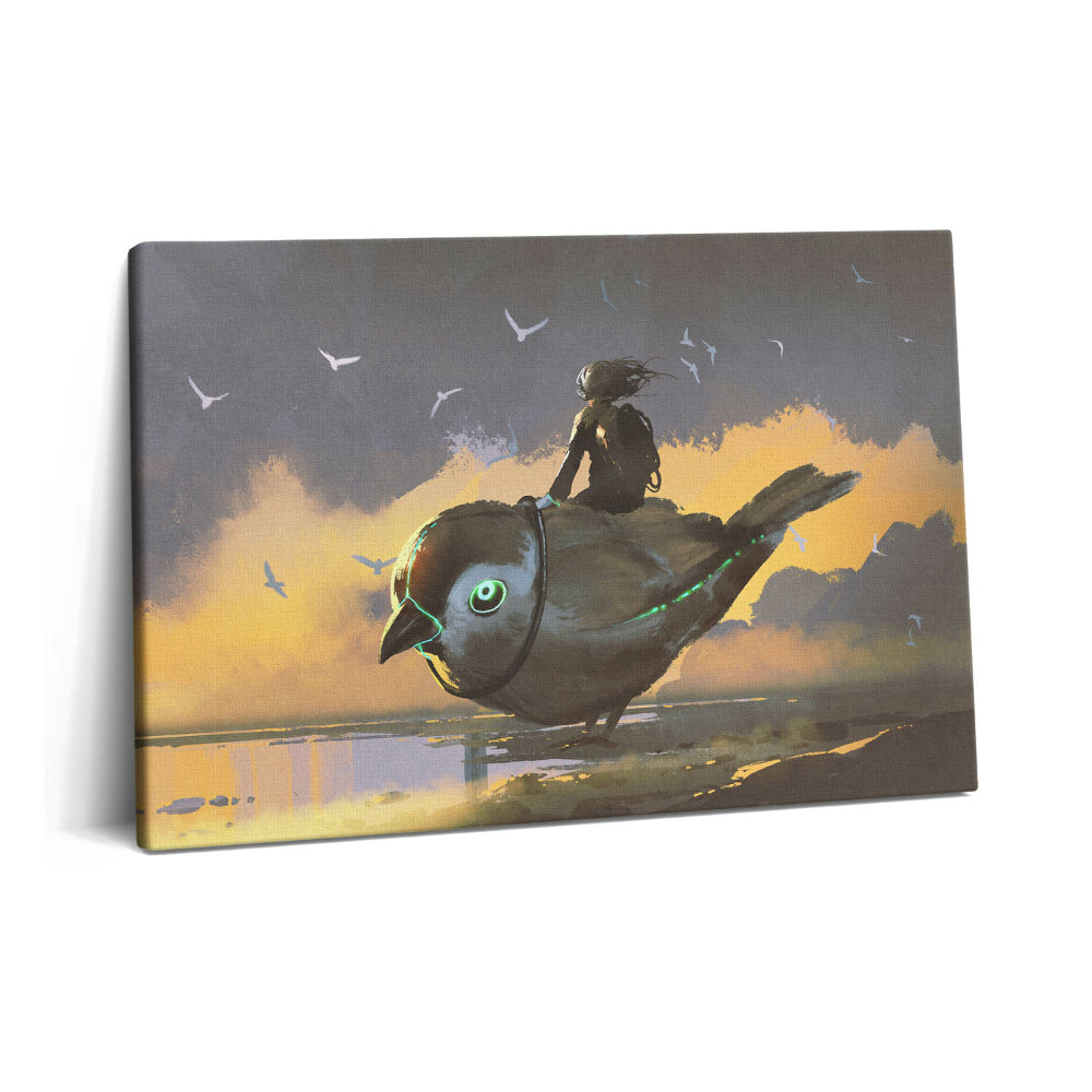 Canvas kép 60x40 Lány ül egy madáron