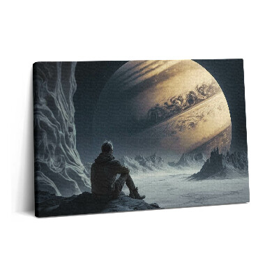 Canvas kép 60x40 Ember az űrben és a bolygón