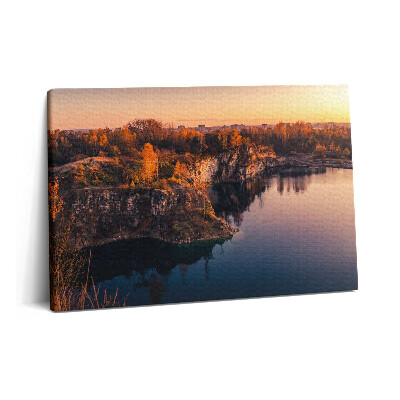Canvas kép 60x40 A krakkói Zakrzówek-tó ősszel