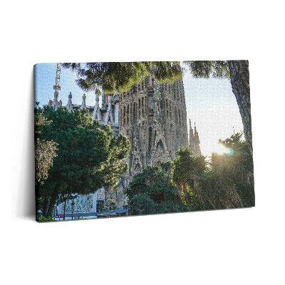 Canvas kép 60x40 Sagrada Familia park Barcelonában