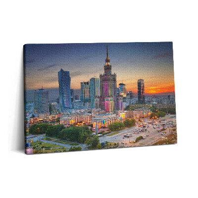 Canvas kép 60x40 Naplementés panoráma Varsóban