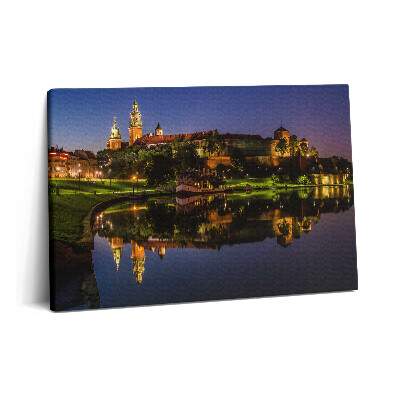 Canvas kép 60x40 Wawel-kastély éjszaka