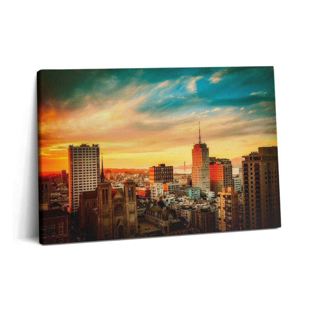 Canvas kép 60x40 Hajnali légi felvétel a városról