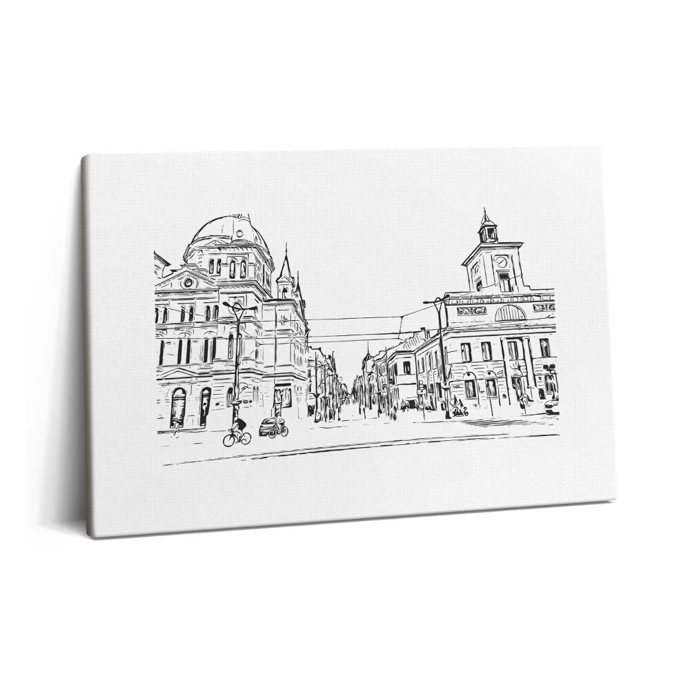 Canvas kép 60x40 Poznan óvárosának illusztrációja