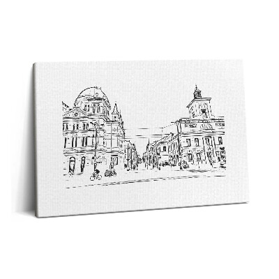 Canvas kép 60x40 Poznan óvárosának illusztrációja