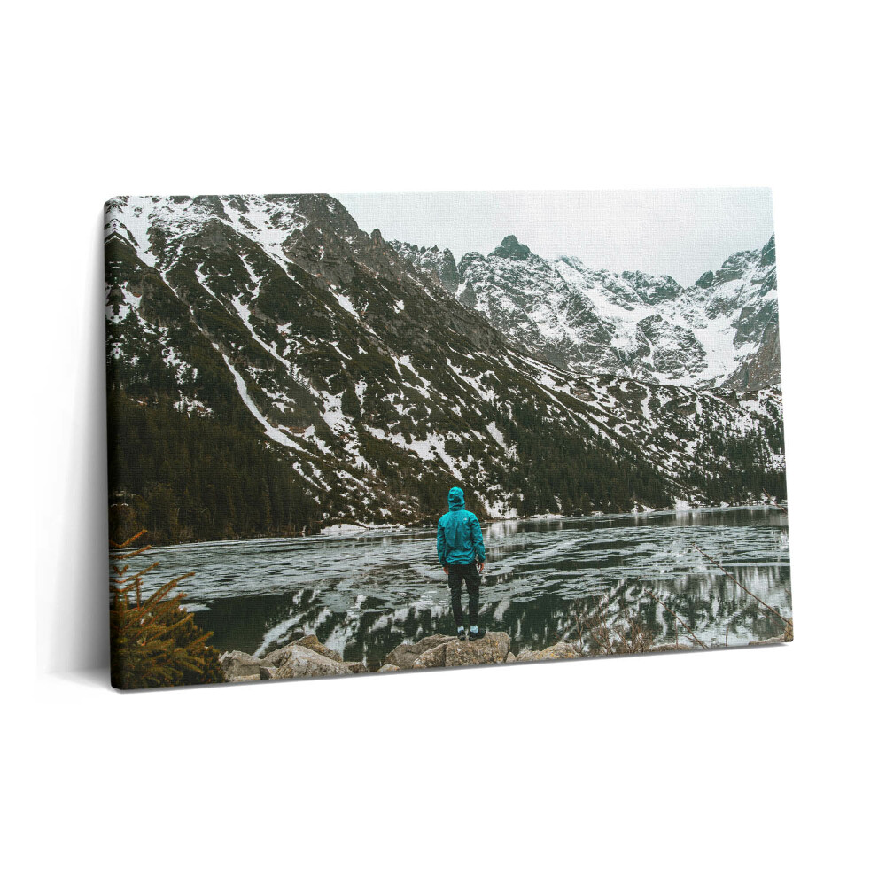 Canvas kép 60x40 A Morskie Oko tó télen
