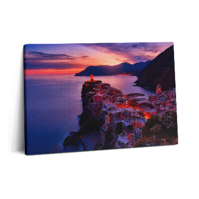 Canvas kép 60x40 Tengerparti város este