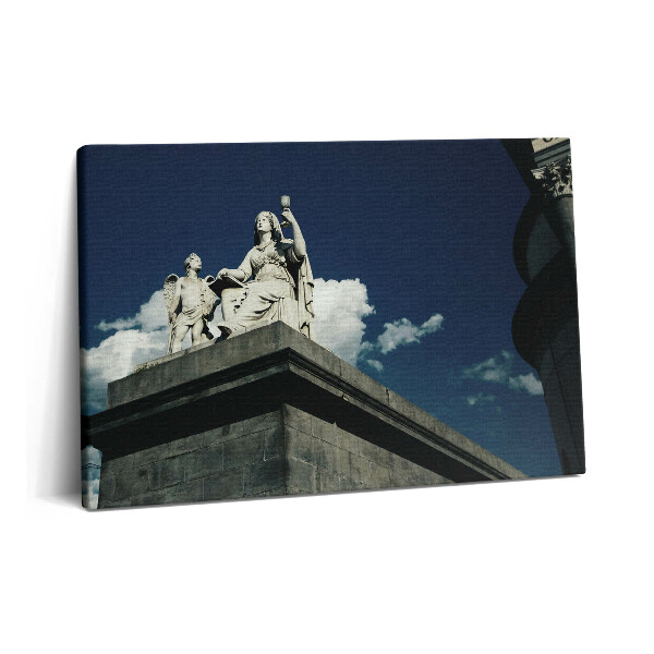 Canvas kép 60x40 Egy nő és egy angyal szobra