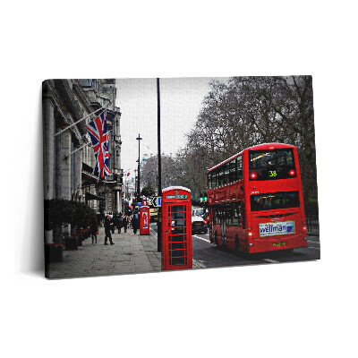 Canvas kép 60x40 Angol busz és telefonfülke