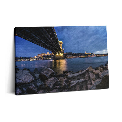 Canvas kép 60x40 Sziklás part egy híd alatt