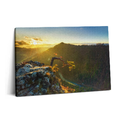 Canvas kép 60x40 Naplemente a hegyek felett