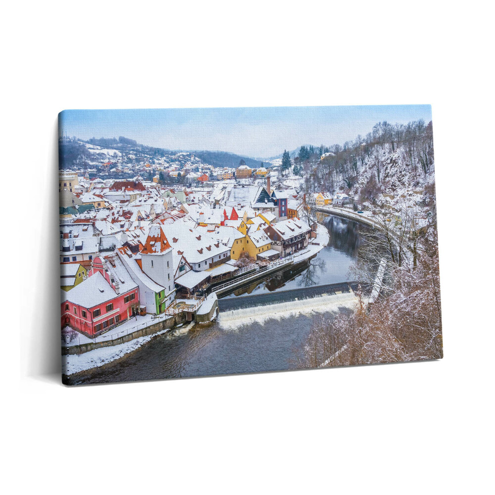 Canvas kép 60x40 Krumlov téli panorámája