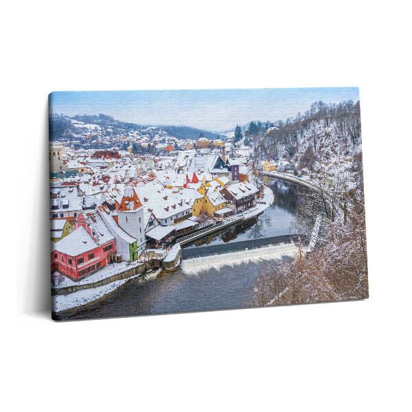 Canvas kép 60x40 Krumlov téli panorámája