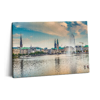 Canvas kép 60x40 Binnenalster Hamburgban