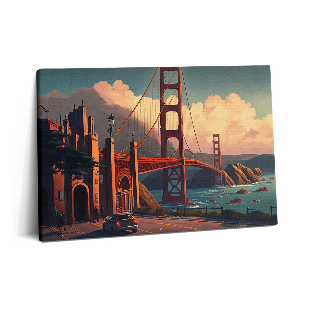 Canvas kép 60x40 Illusztráció egy hídról San Franciscóban
