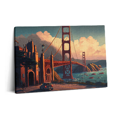 Canvas kép 60x40 Illusztráció egy hídról San Franciscóban