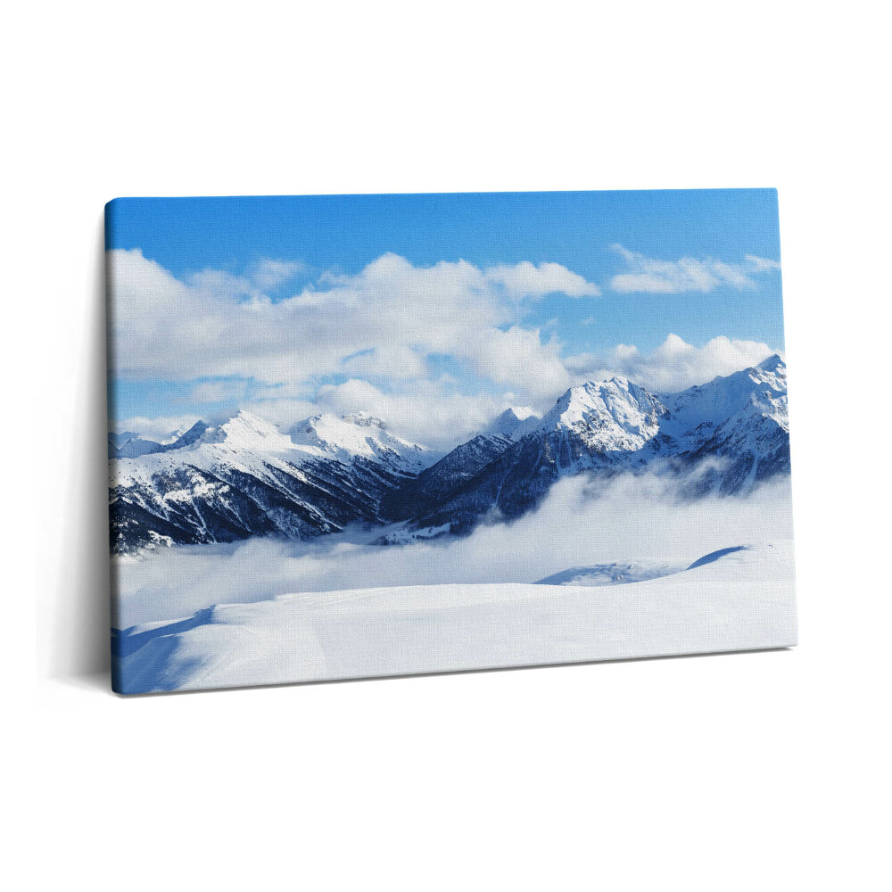 Canvas kép 60x40 Panoráma a francia Alpok téli hegyeiről