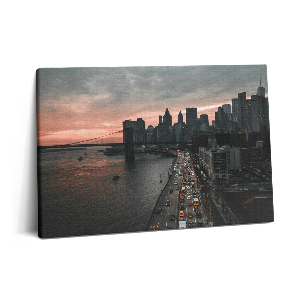 Canvas kép 60x40 A város panorámája napfelkeltekor