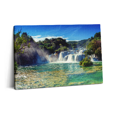 Canvas kép 60x40 Erdei táj és vízesés