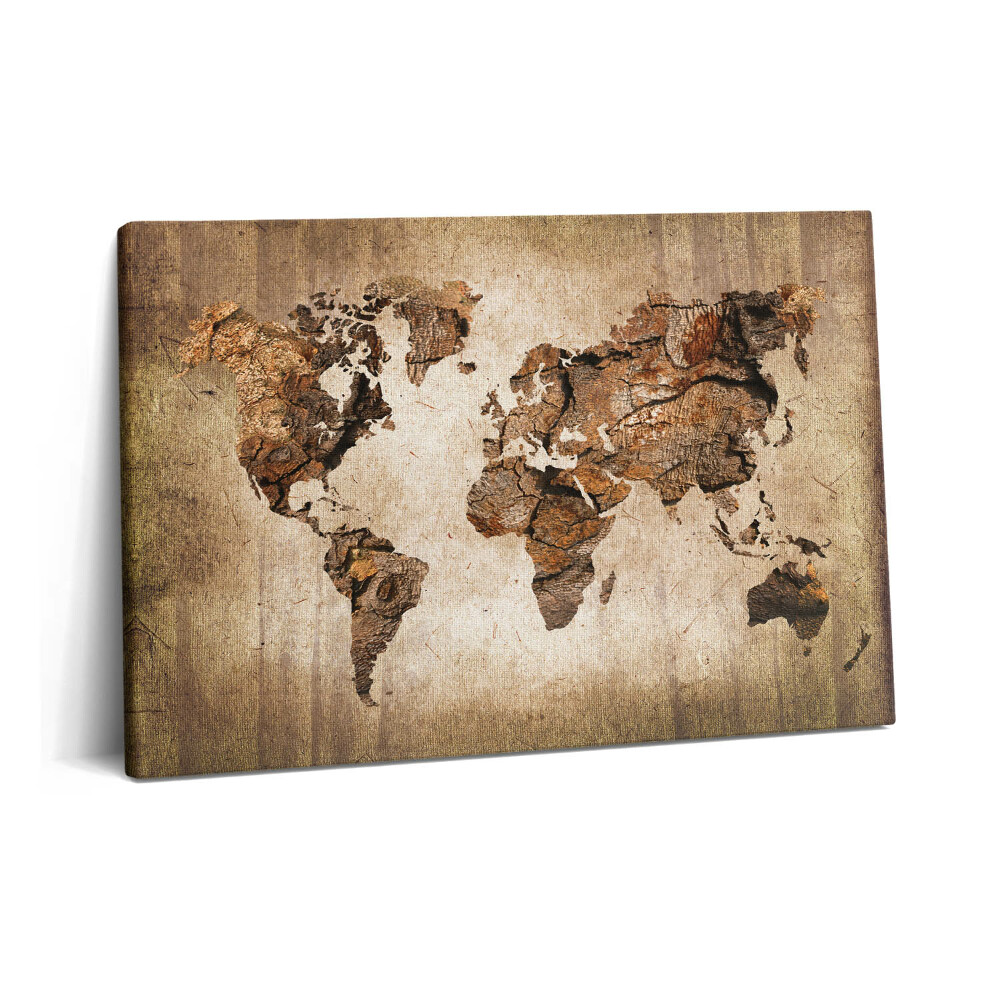 Canvas kép 60x40 Fából készült világtérkép