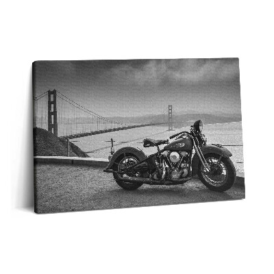 Canvas kép 60x40 Motorkerékpár és Golden Gate híd
